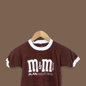 Vintage 1970s M&Ms Brand Ringer Brown Tee
